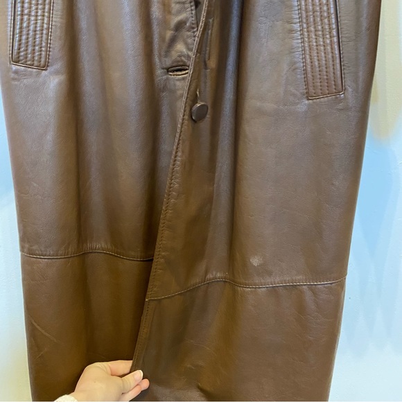 100% Leather - Vintage Pelle Trench-Coat - Picture 2 of 13